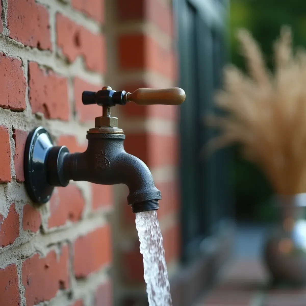 Opening outdoor spigot fully to allow trapped line water to gravity drain