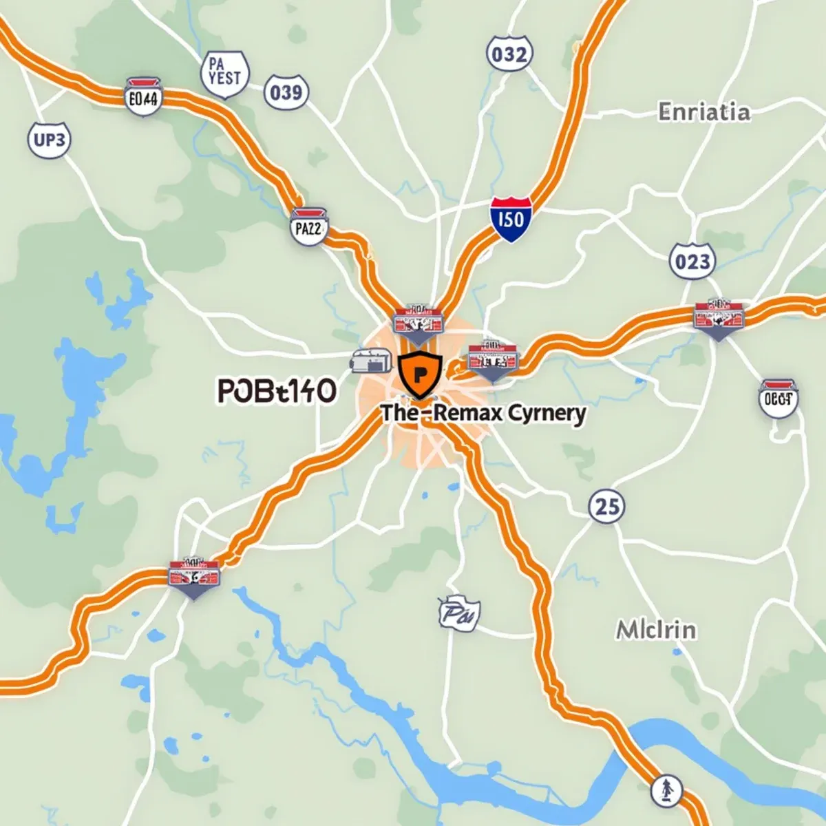 Map graphic and service area coverage zone for Madrid Plumbers around West Chester PA